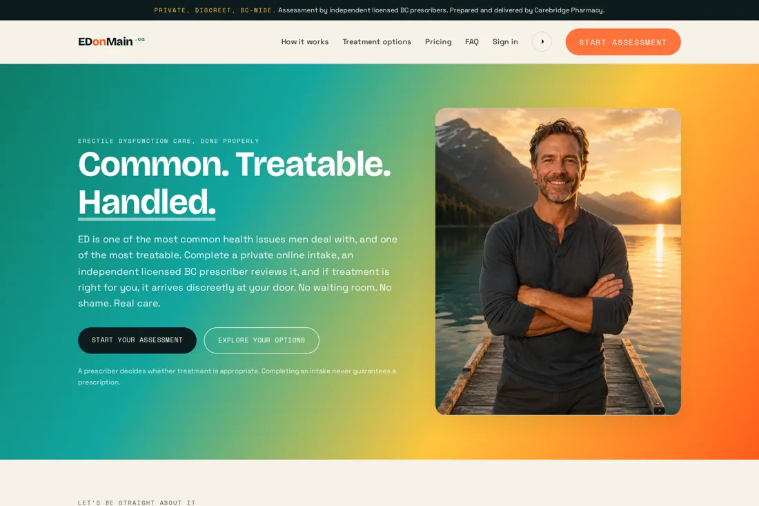 Screenshot of the EDonMain website